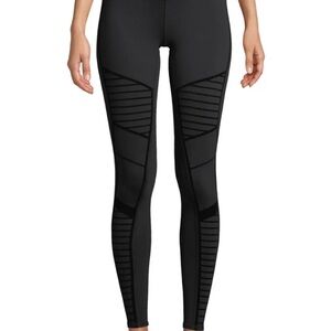 ALO Yoga Black Mesh Panel Leggings